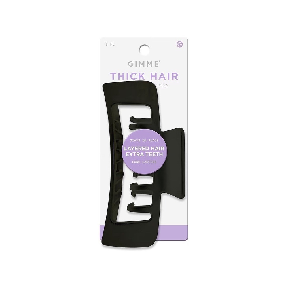 Gimme Beauty XL Rectangle Claw Clip Duo - Hair Clips‎ with Velvet-Like Black